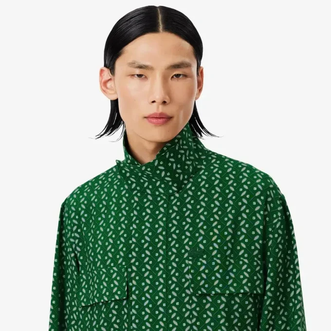 Camicia in raso stampato Runway Regular Fit Camicia in raso stampato Runway Regular Fit
