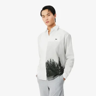 Camicia in twill di cotone stampata dalla vestibilità comoda