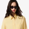Camicia oversize da donna in cotone con bottoni Camicia oversize da donna in cotone con bottoni