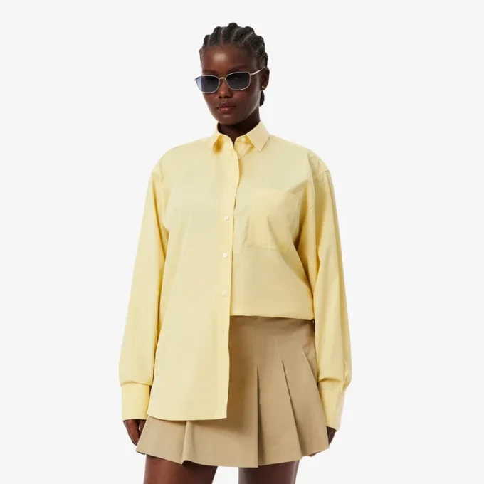 Camicia oversize da donna in cotone con bottoni Camicia oversize da donna in cotone con bottoni