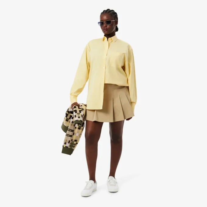 Camicia oversize da donna in cotone con bottoni Camicia oversize da donna in cotone con bottoni