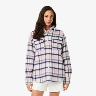 Camicia oversize da donna in lana trapuntata
