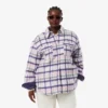 Camicia oversize da donna in lana trapuntata Camicia oversize da donna in lana trapuntata