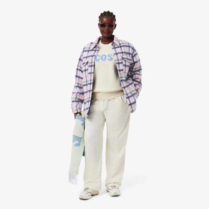 Camicia oversize da donna in lana trapuntata Camicia oversize da donna in lana trapuntata