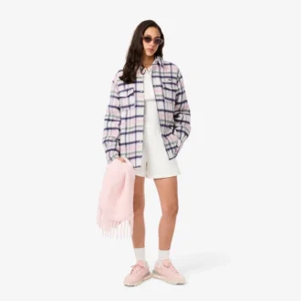 Camicia oversize da donna in lana trapuntata