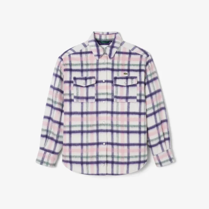 Camicia oversize da donna in lana trapuntata Camicia oversize da donna in lana trapuntata
