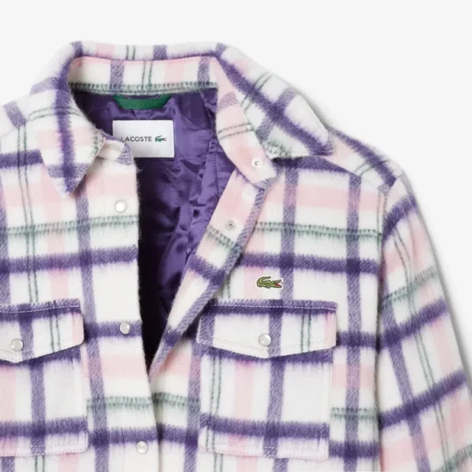 Camicia oversize da donna in lana trapuntata Camicia oversize da donna in lana trapuntata