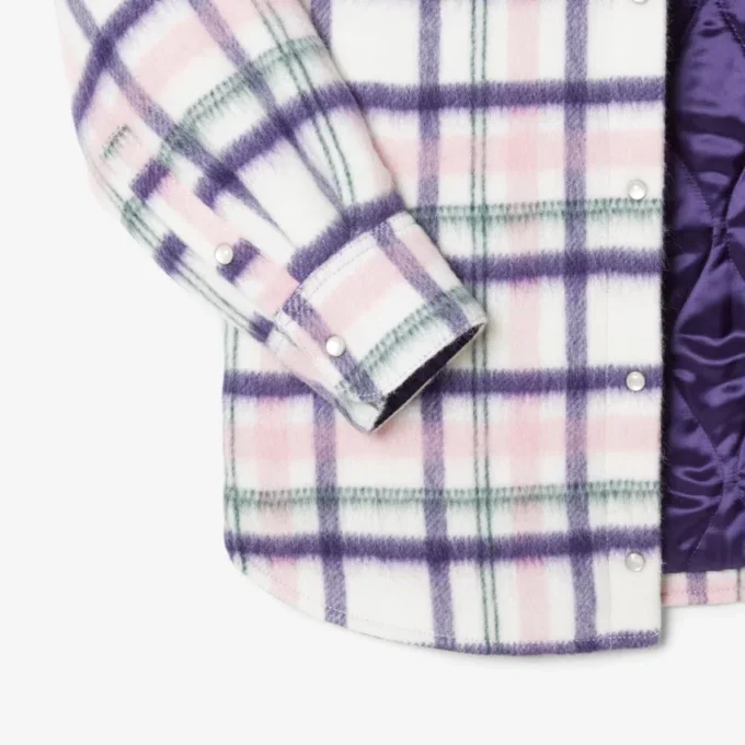 Camicia oversize da donna in lana trapuntata Camicia oversize da donna in lana trapuntata