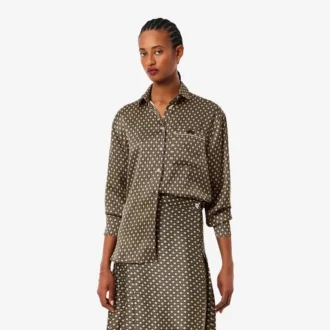 Camicia oversize in raso stampato