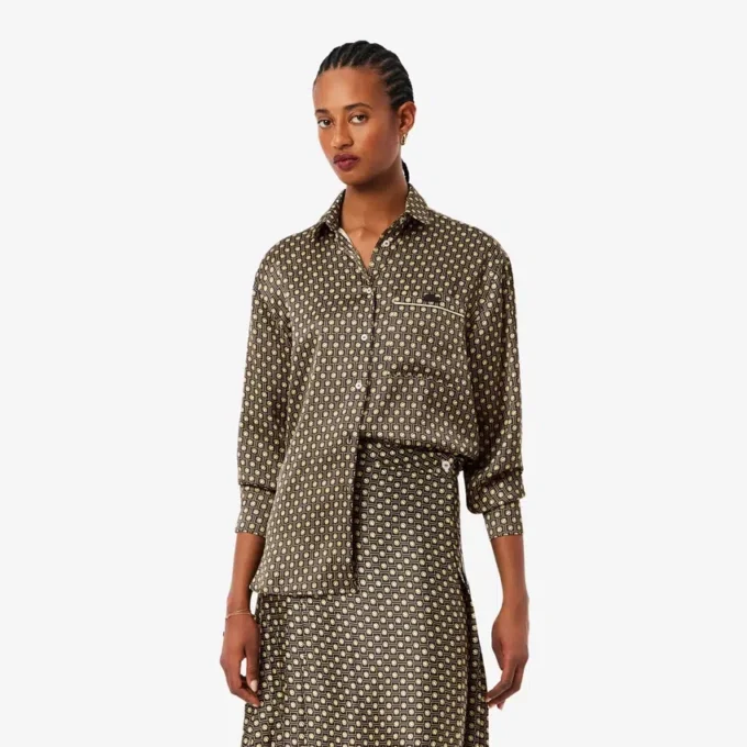 Camicia oversize in raso stampato Camicia oversize in raso stampato