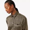Camicia oversize in raso stampato Camicia oversize in raso stampato