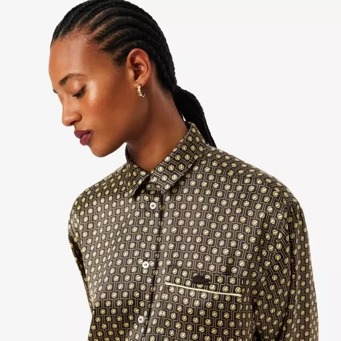 Camicia oversize in raso stampato Camicia oversize in raso stampato