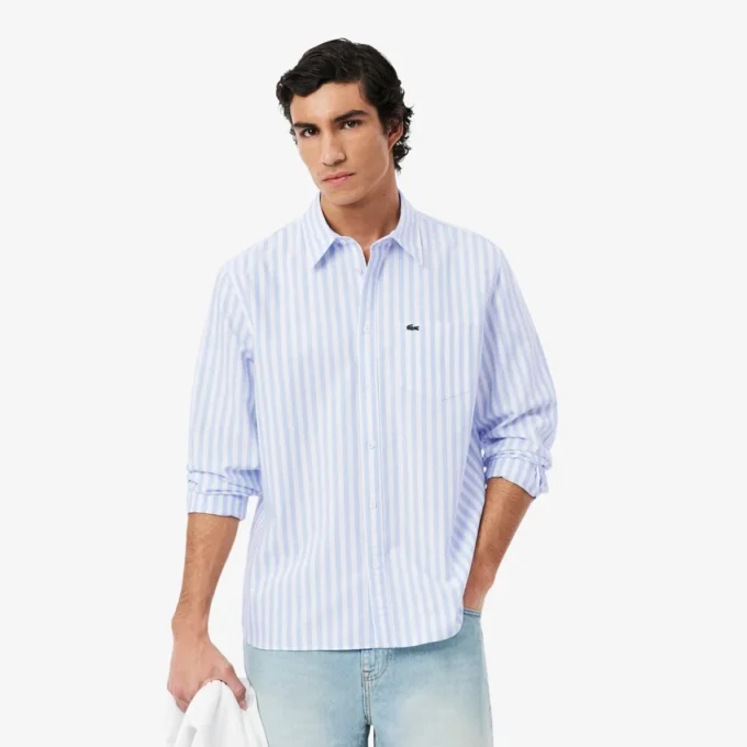 Camicia Oxford a righe da uomo, vestibilità regolare Camicia Oxford a righe da uomo, vestibilità regolare