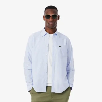 Camicia Oxford a righe da uomo, vestibilità regolare