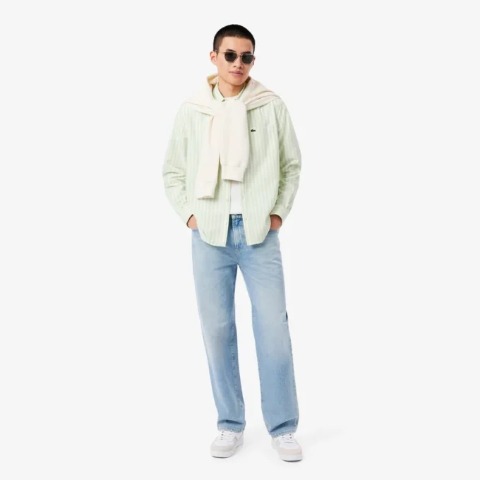 Camicia Oxford a righe da uomo, vestibilità regolare Camicia Oxford a righe da uomo, vestibilità regolare