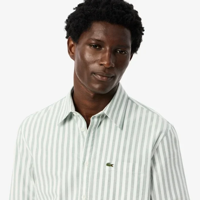 Camicia Oxford a righe da uomo, vestibilità regolare Camicia Oxford a righe da uomo, vestibilità regolare