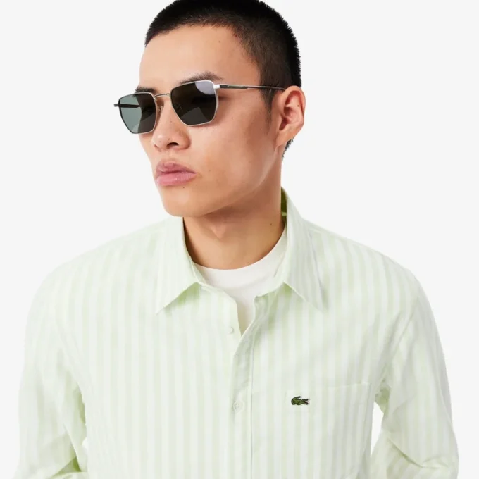 Camicia Oxford a righe da uomo, vestibilità regolare Camicia Oxford a righe da uomo, vestibilità regolare