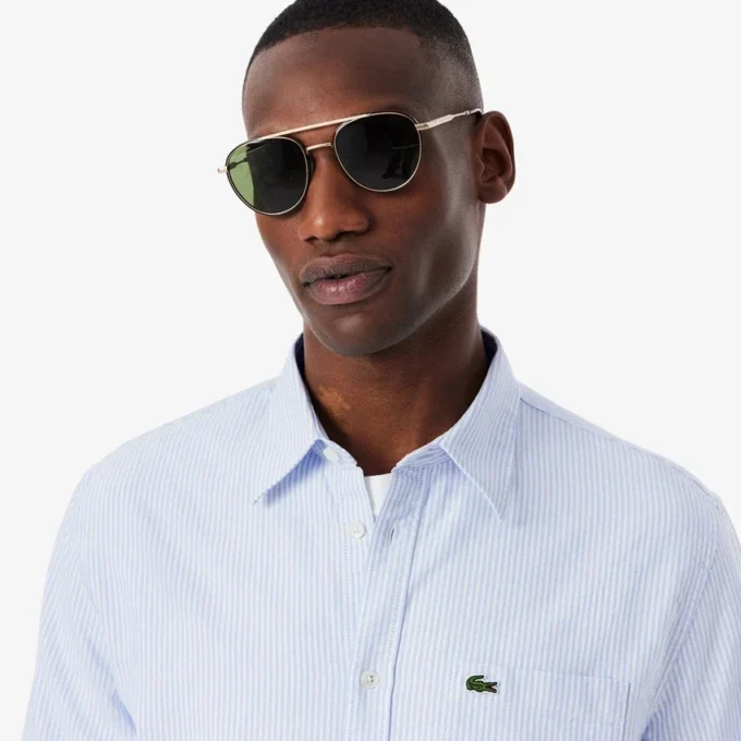 Camicia Oxford a righe da uomo, vestibilità regolare Camicia Oxford a righe da uomo, vestibilità regolare