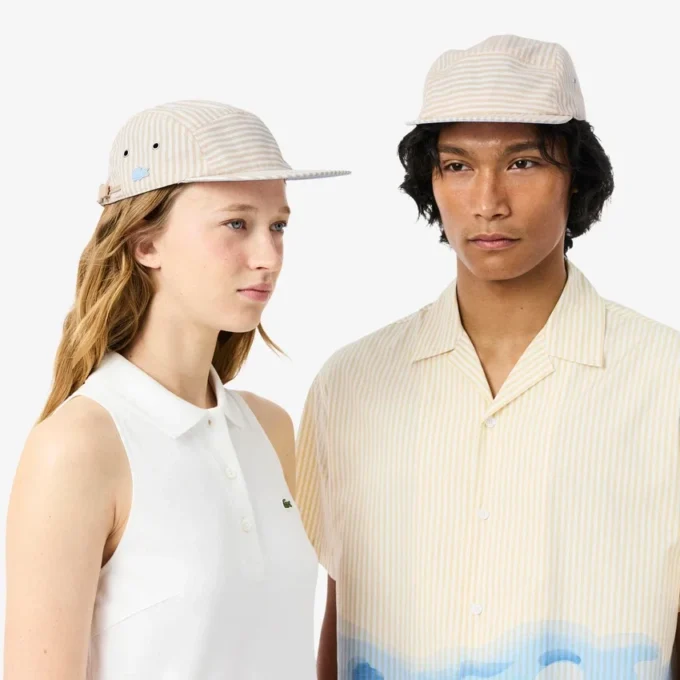 Cappellino da jockey in popeline a righe