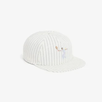 Cappellino in twill di cotone ricamato a righe