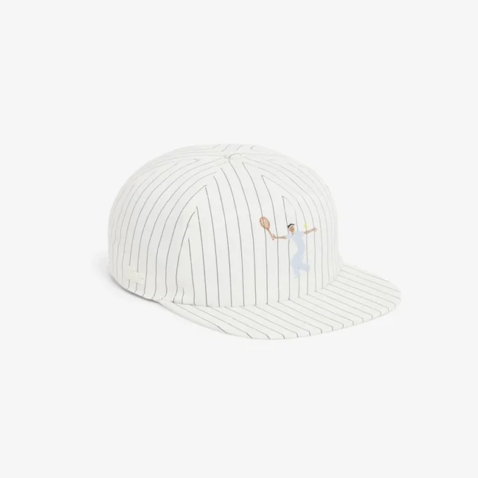 Cappellino in twill di cotone ricamato a righe Cappellino in twill di cotone ricamato a righe