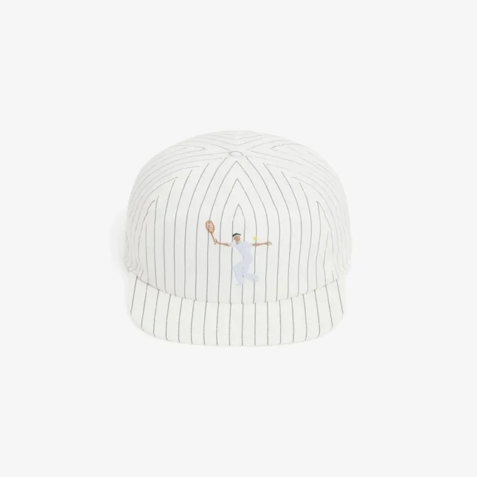 Cappellino in twill di cotone ricamato a righe Cappellino in twill di cotone ricamato a righe