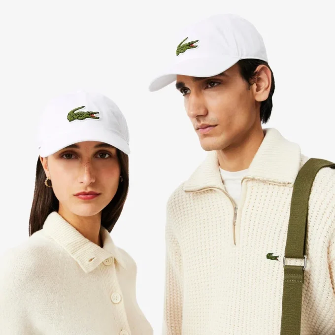 Cappellino unisex in twill di cotone con logo coccodrillo Cappellino unisex in twill di cotone con logo coccodrillo