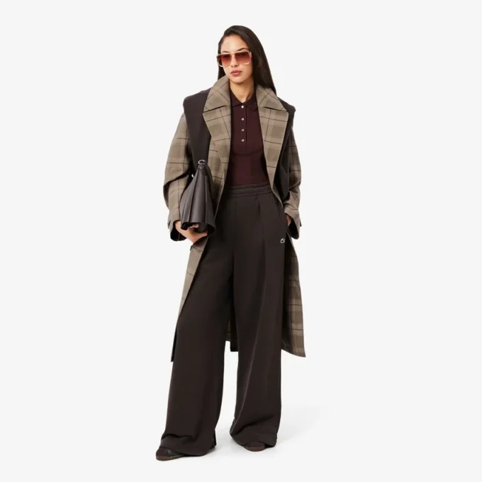 Cappotto avvolgente a quadri idrorepellente da donna Cappotto avvolgente a quadri idrorepellente da donna