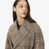Cappotto avvolgente a quadri idrorepellente da donna Cappotto avvolgente a quadri idrorepellente da donna