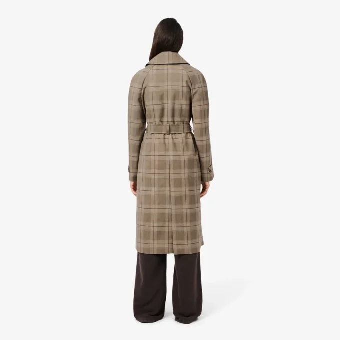Cappotto avvolgente a quadri idrorepellente da donna Cappotto avvolgente a quadri idrorepellente da donna
