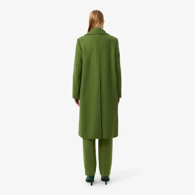 Cappotto lungo in lana fiammata da passerella Cappotto lungo in lana fiammata da passerella