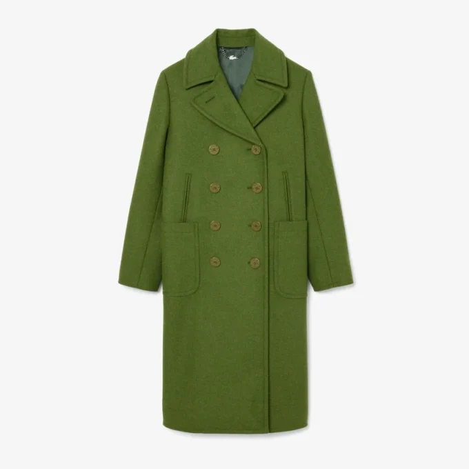 Cappotto lungo in lana fiammata da passerella Cappotto lungo in lana fiammata da passerella