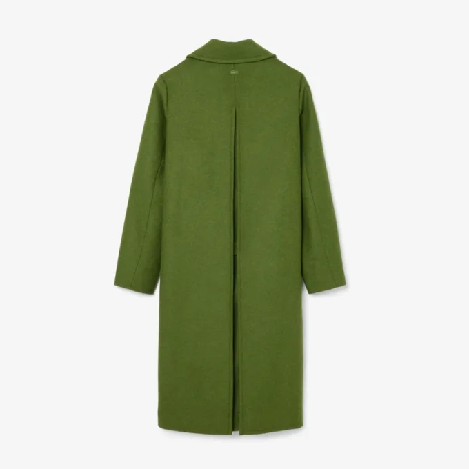 Cappotto lungo in lana fiammata da passerella Cappotto lungo in lana fiammata da passerella