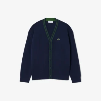Cardigan da bambino in cotone e lana con scollo a V