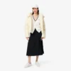 Cardigan da donna in cotone con punto muschio e scollo a V Cardigan da donna in cotone con punto muschio e scollo a V