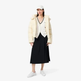 Cardigan da donna in cotone con punto muschio e scollo a V