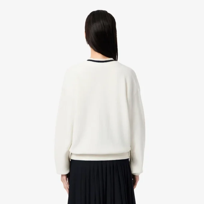 Cardigan da donna in cotone con punto muschio e scollo a V Cardigan da donna in cotone con punto muschio e scollo a V