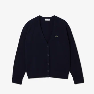 Cardigan da donna in lana con scollo a V e vestibilità comoda