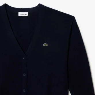Cardigan da donna in lana con scollo a V e vestibilità comoda