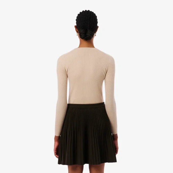Cardigan da donna in maglia a coste di lana merino Cardigan da donna in maglia a coste di lana merino