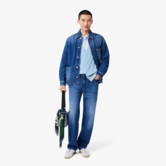 Cardigan da uomo in cotone con dettagli a righe e vestibilità comoda