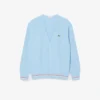 Cardigan da uomo in cotone con dettagli a righe e vestibilità comoda Cardigan da uomo in cotone con dettagli a righe e vestibilità comoda