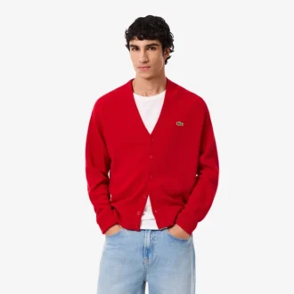 Cardigan da uomo in lana dalla vestibilità comoda