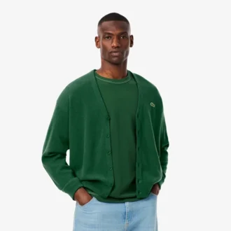 Cardigan da uomo in lana dalla vestibilità comoda