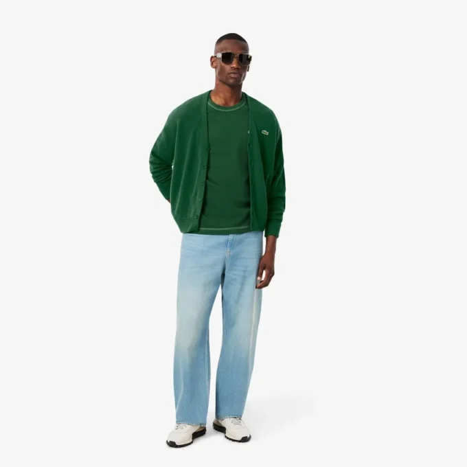 Cardigan da uomo in lana dalla vestibilità comoda Cardigan da uomo in lana dalla vestibilità comoda