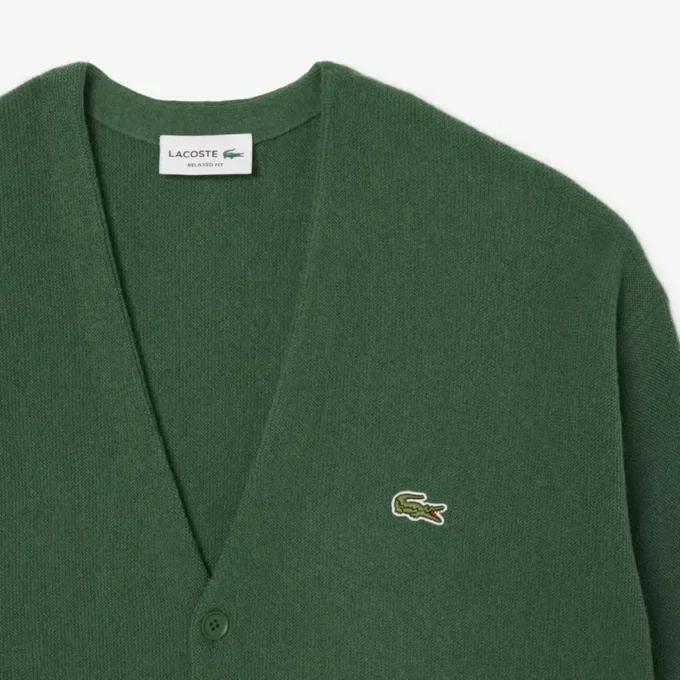 Cardigan da uomo in lana dalla vestibilità comoda Cardigan da uomo in lana dalla vestibilità comoda
