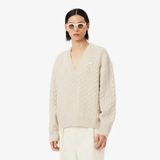 Cardigan in maglia a trecce di cashmere Runway
