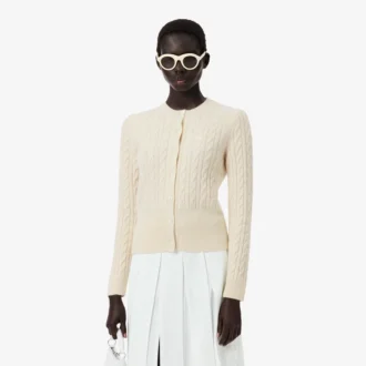 Cardigan Runway in cashmere a trecce
