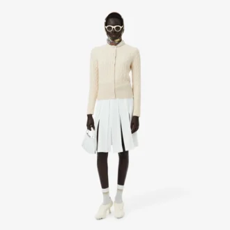 Cardigan Runway in cashmere a trecce