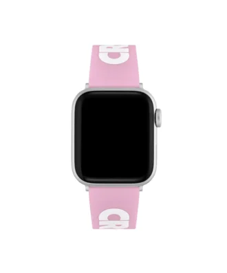Cinturino per Apple Watch in silicone rosa con stampa coccodrillo